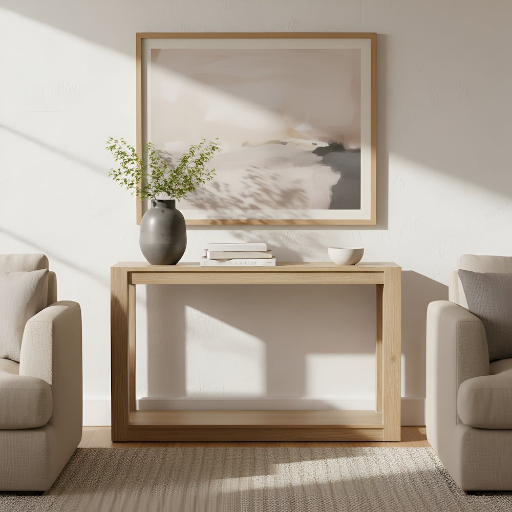 Farmhouse Angelo Console Table, Assembled. Picture 2