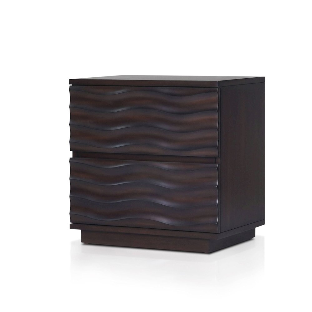 Contemporary Ruby Nightstand, Antique Brown. Picture 3
