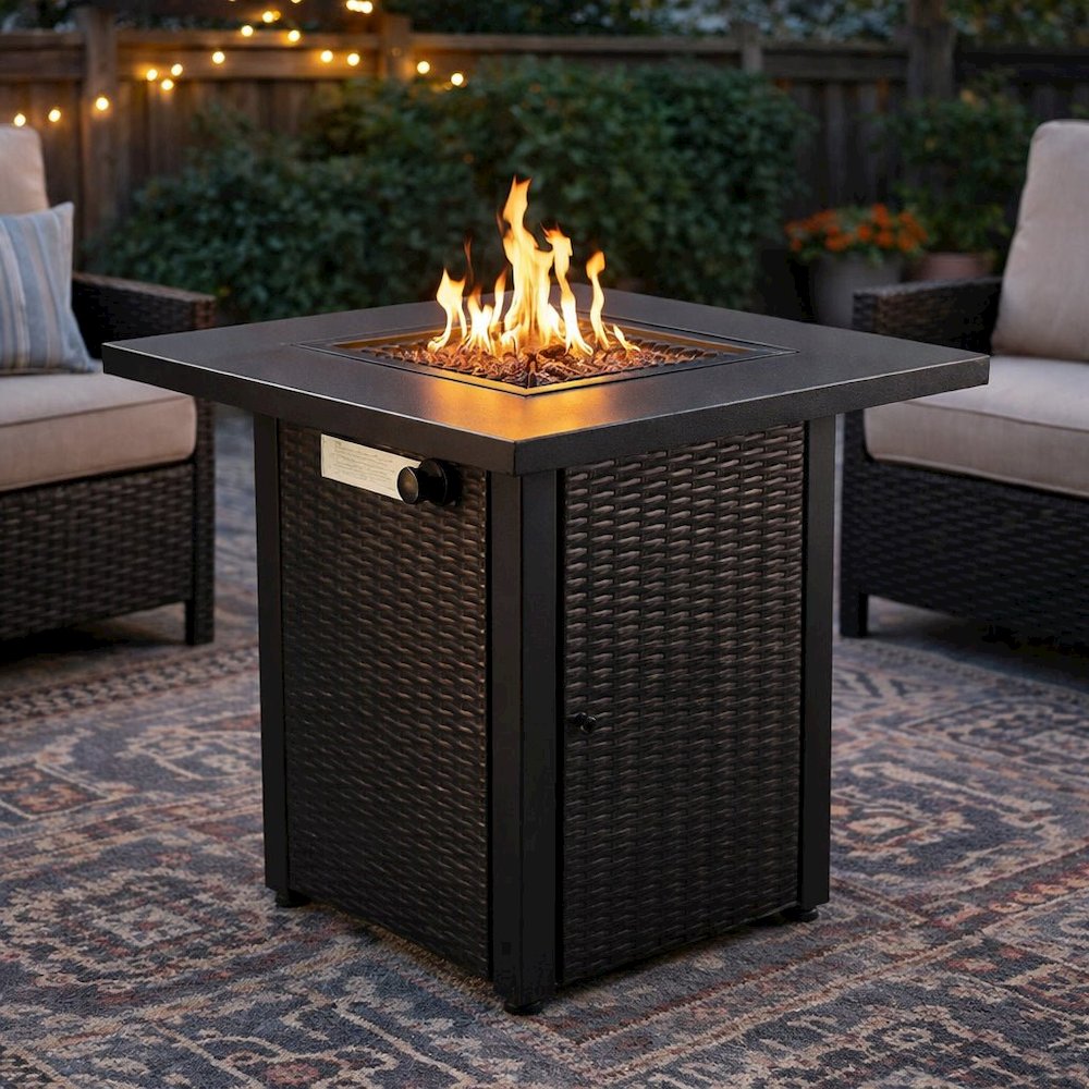Azure 28" 2-in-1 Gas Fire Pit & Coffee Table. Picture 10