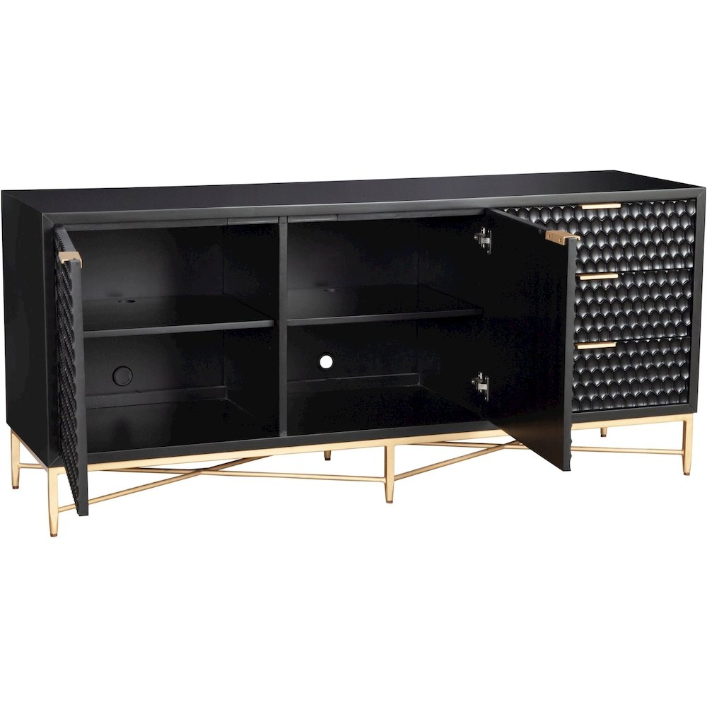 Contemporary Black Pearl TV Console, Black. Picture 5