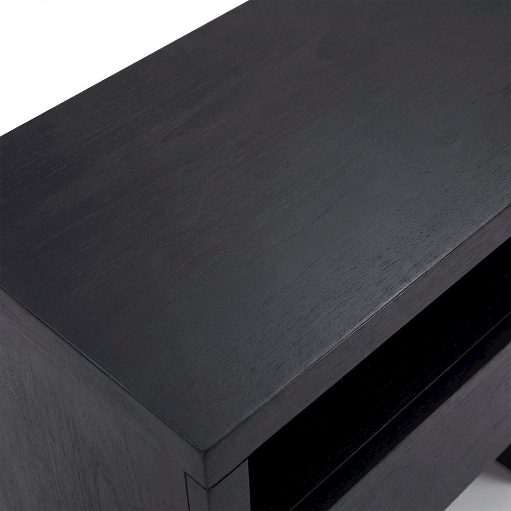 Contemporary Black Nightstand with Mahogany Solid & Oak Veneer Finish. Picture 5