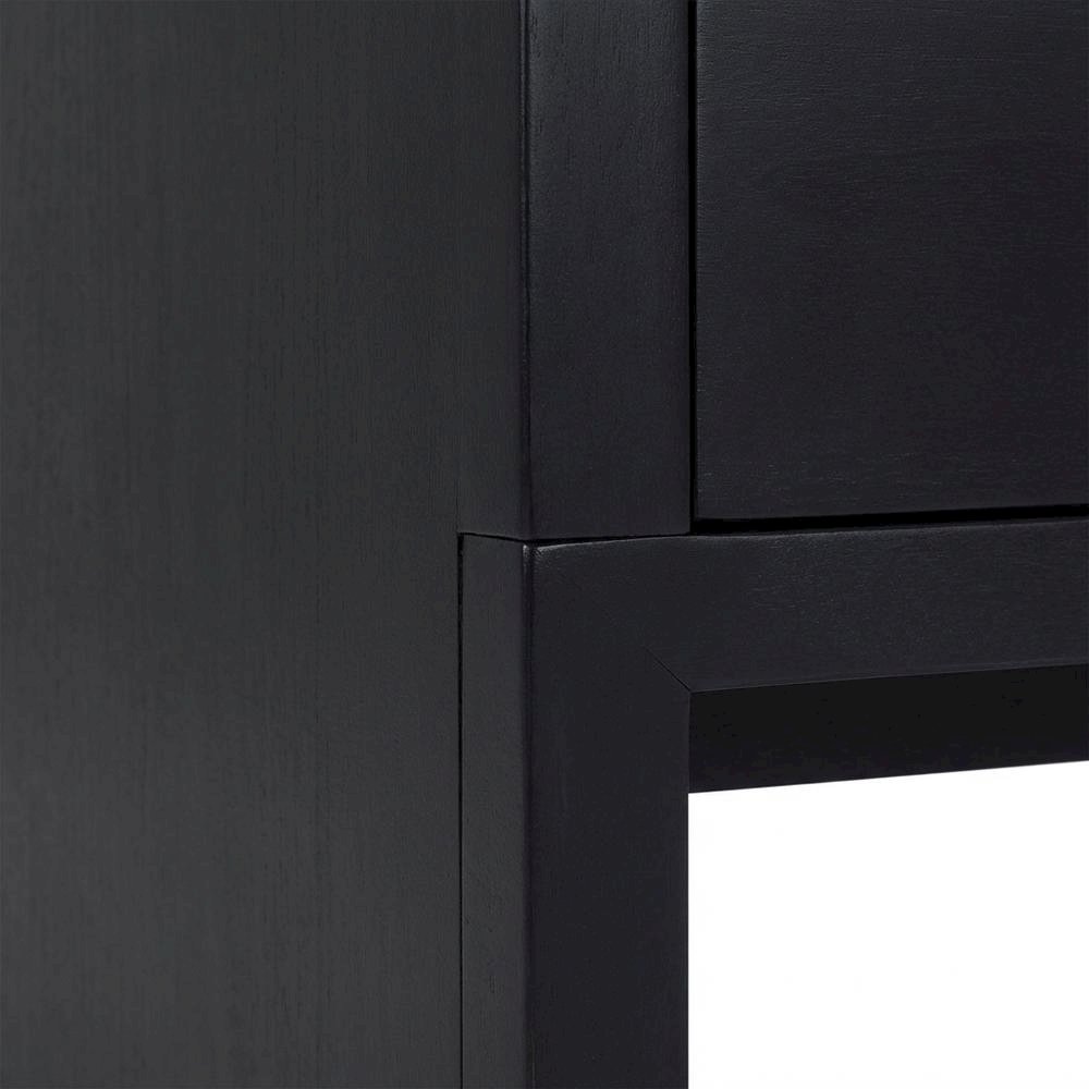 Contemporary Black Nightstand with Mahogany Solid & Oak Veneer Finish. Picture 6