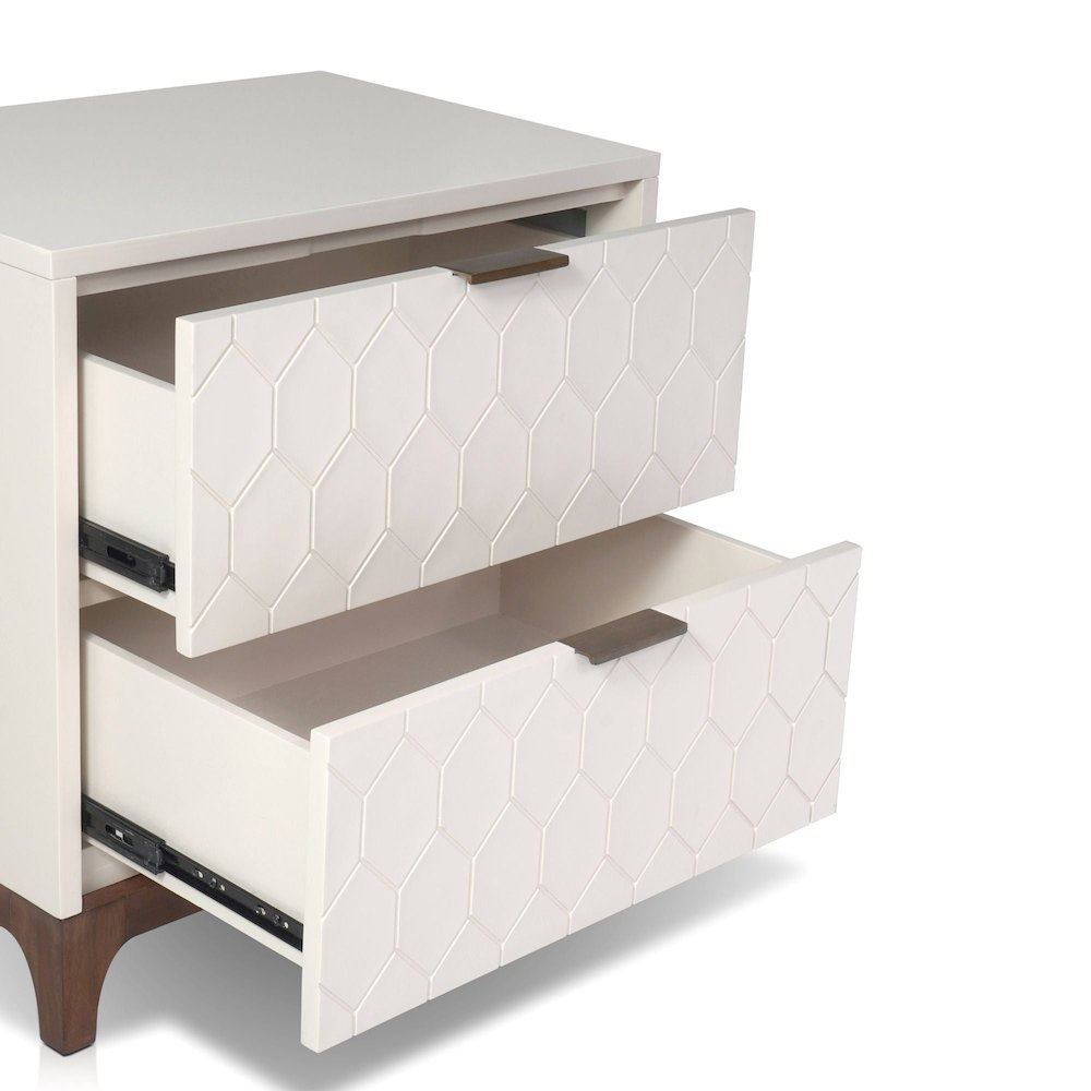 Transitional Kara Nightstand, Ivory. Picture 5