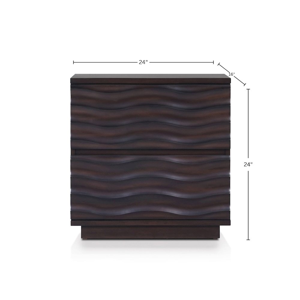 Contemporary Ruby Nightstand, Antique Brown. Picture 6