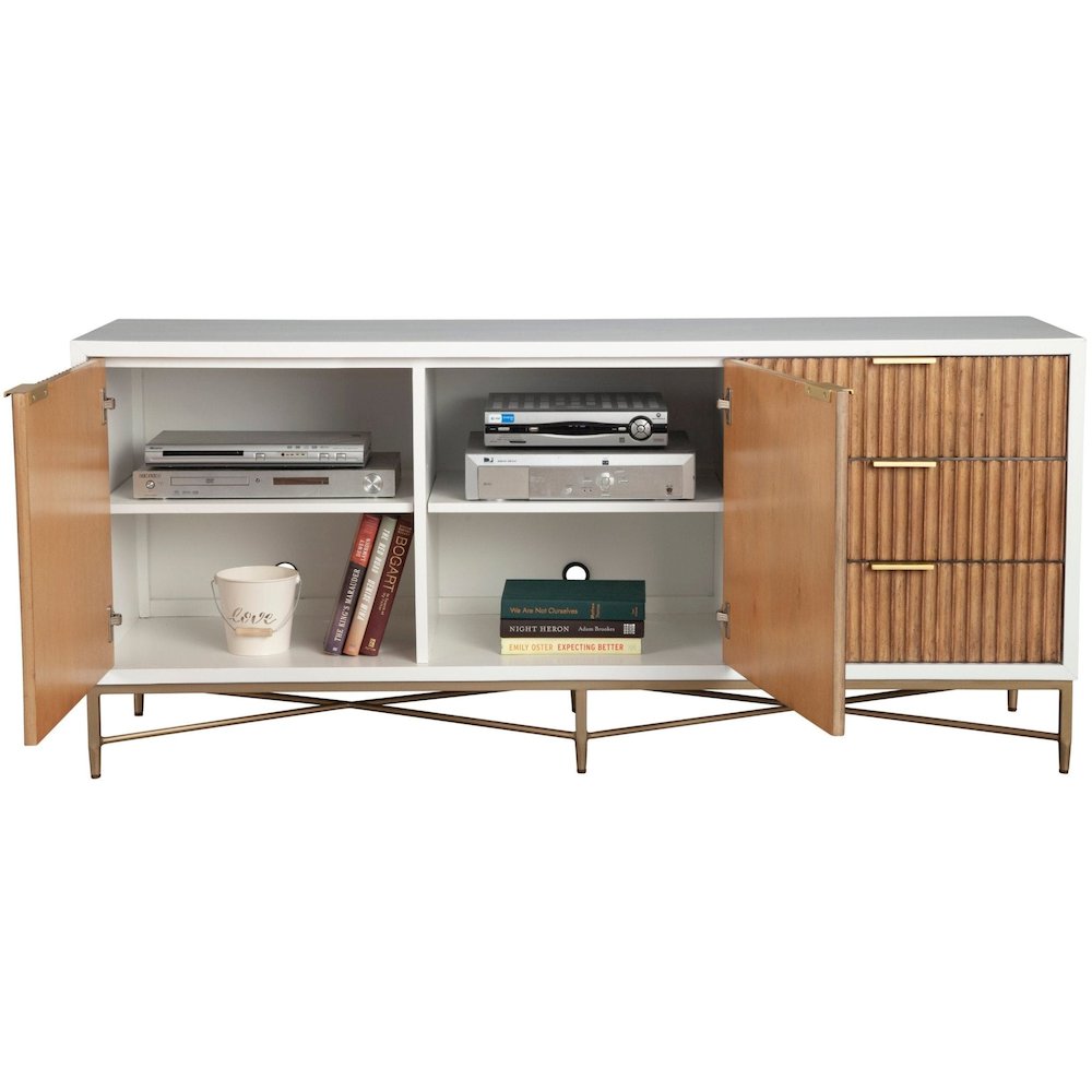 Contemporary Larsen TV Console, White. Picture 7