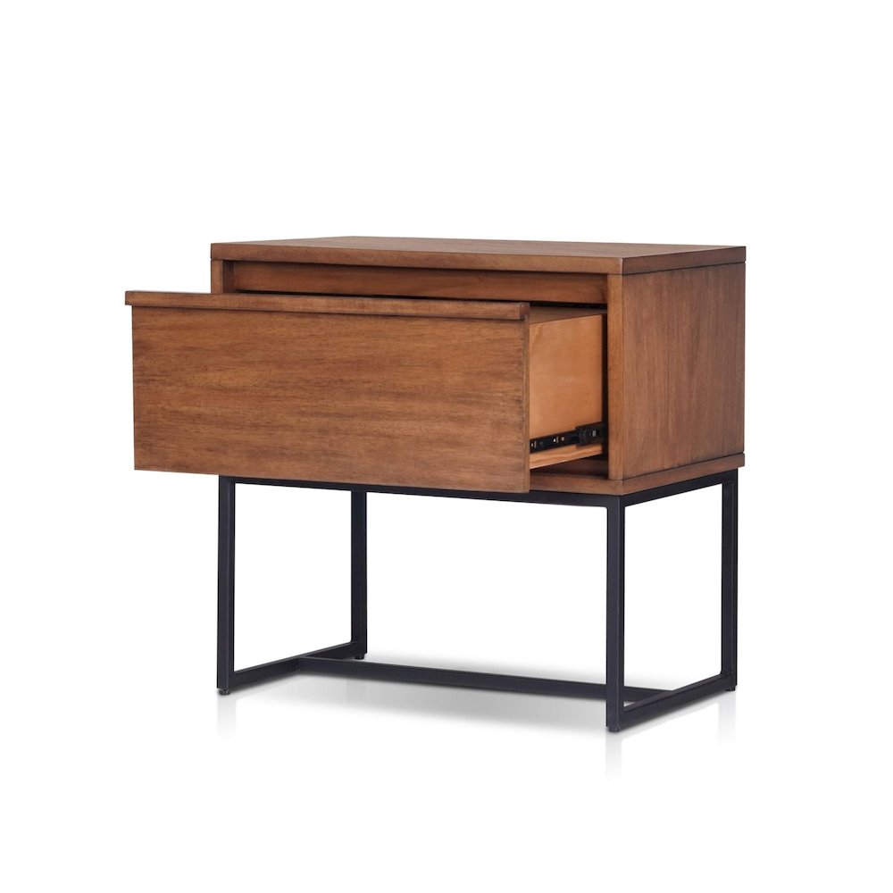 Industrial Levi Nightstand, Teak Brown. Picture 4