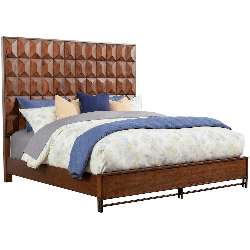 Transitional Trig Queen Panel Bed, Mahogany. Picture 4
