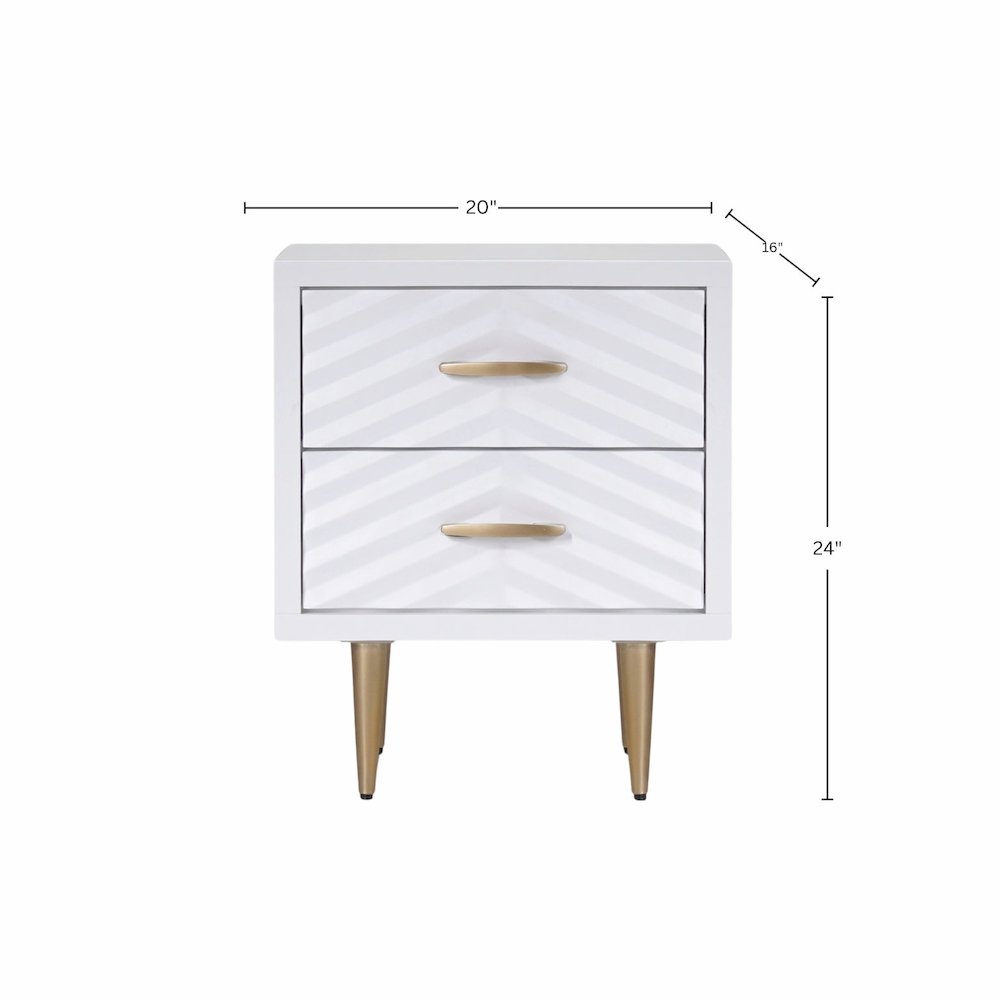 Contemporary Trixie Nightstand, White. Picture 6