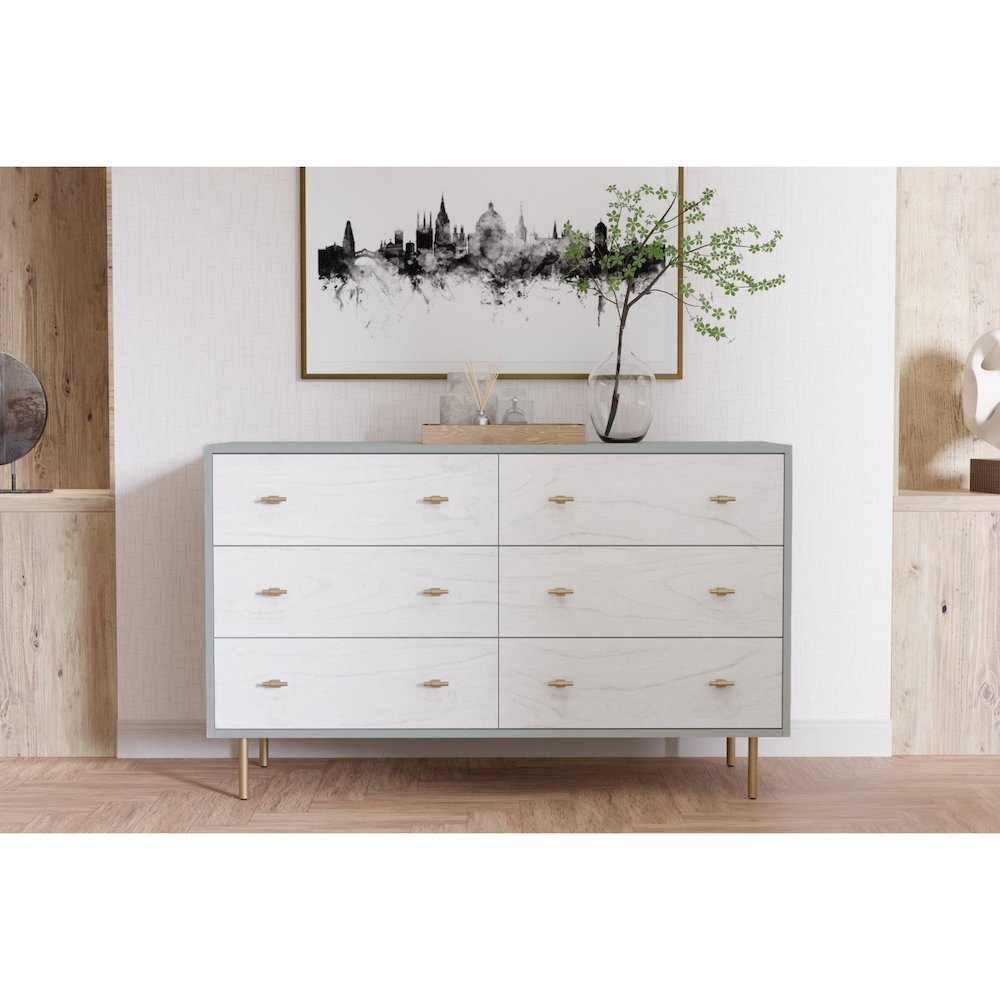 Glam Saige Dresser, Weathered White/Gray. Picture 2