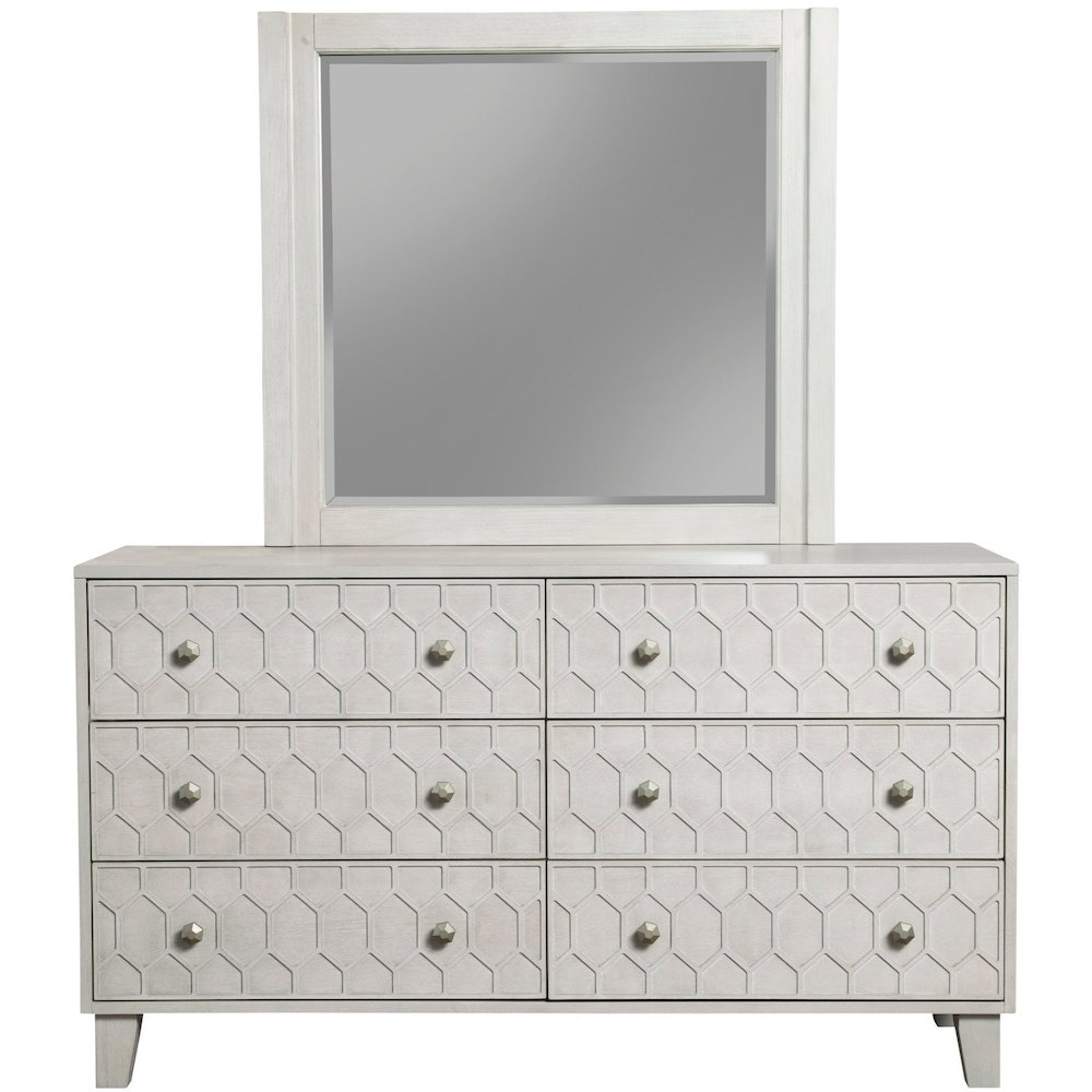 Transitional Denver Mirror, Gray. Picture 1