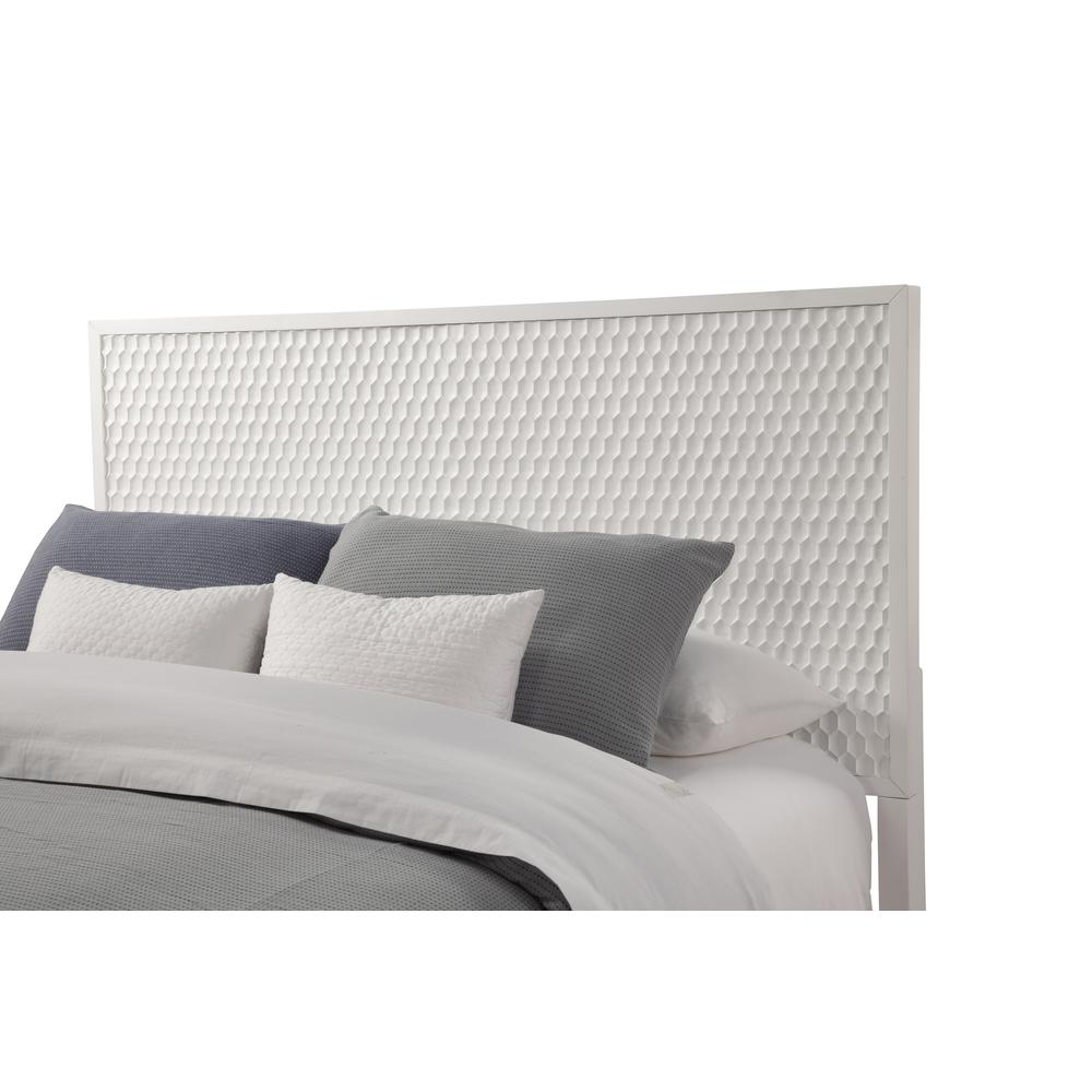 Contemporary White Pearl Full Headboard, White. Picture 6