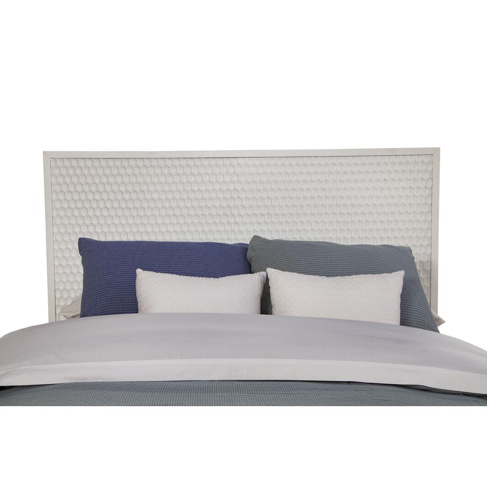 Contemporary White Pearl Full Headboard, White. Picture 5