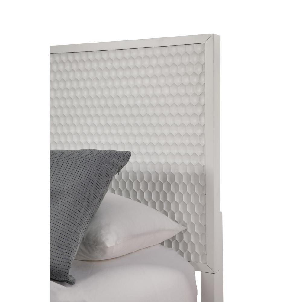 Contemporary White Pearl Full Headboard, White. Picture 4