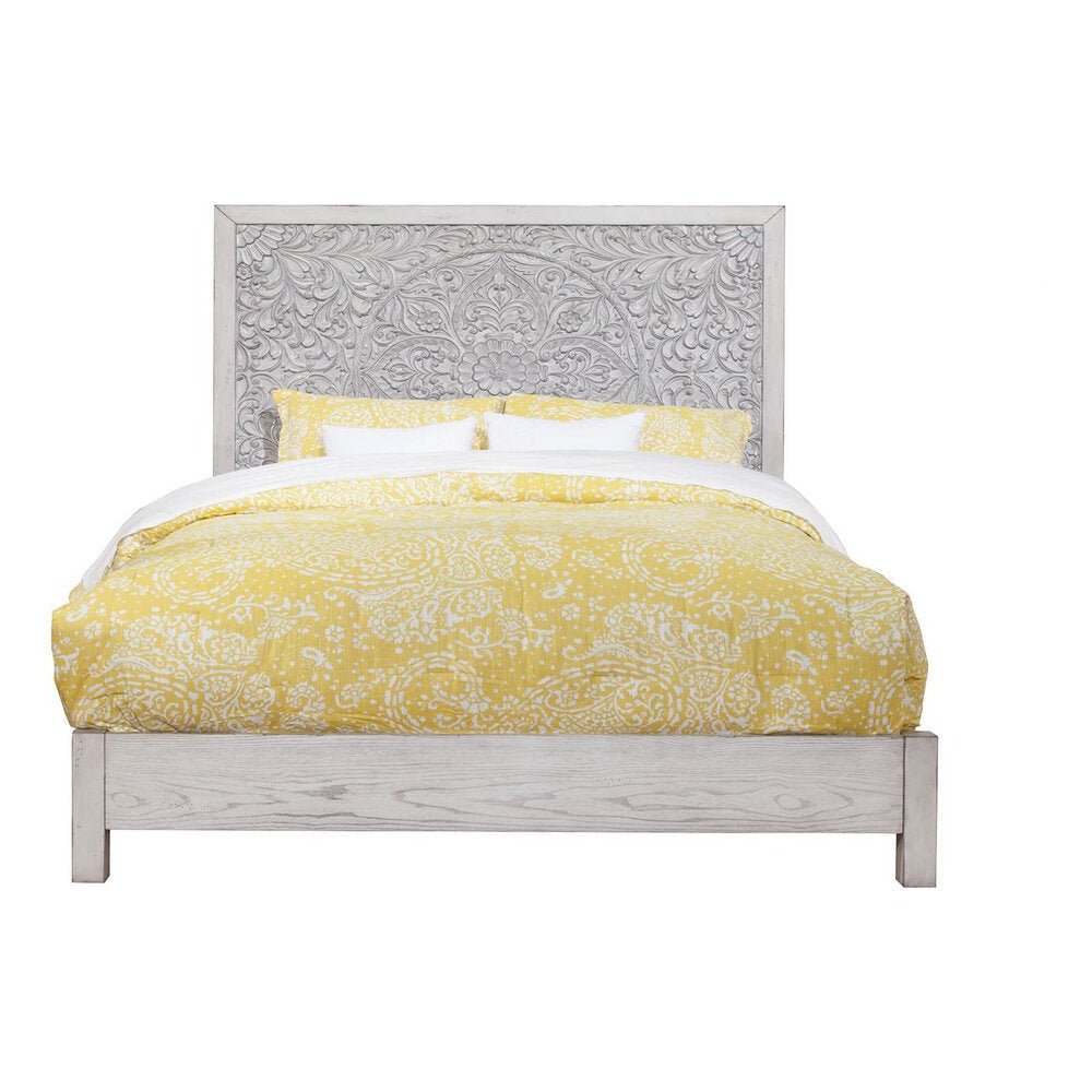 Traditional Aria Queen Panel Bed, Gray. Picture 4