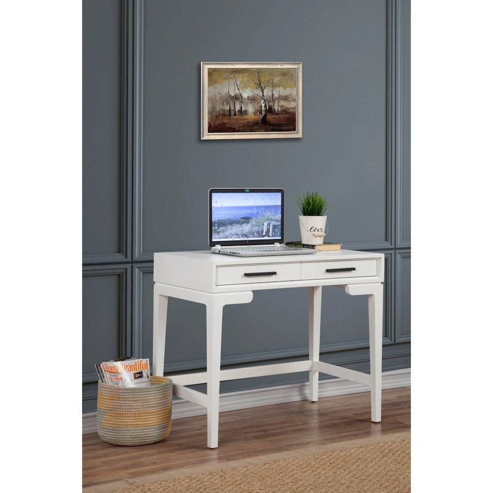 Modern Contemporary Nova Mini Desk, Chalk White. Picture 6