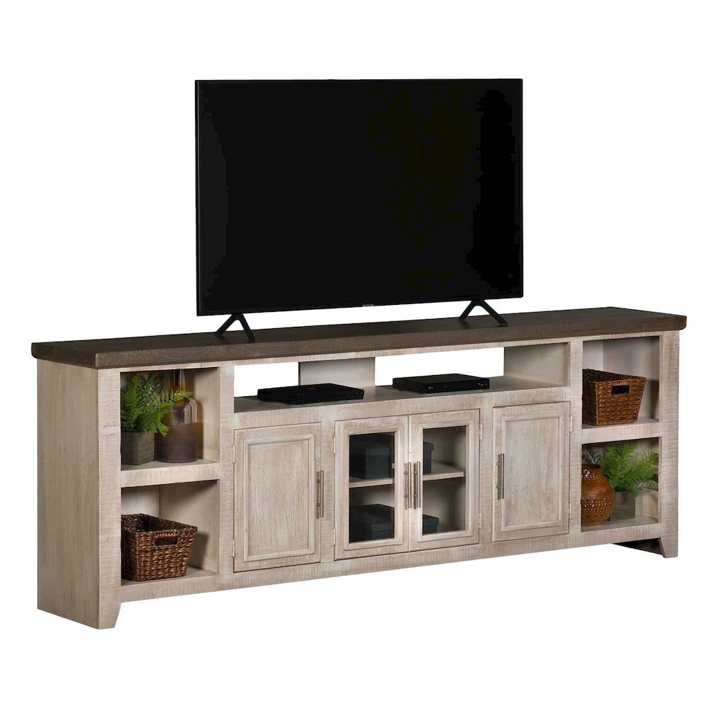 Coastal Camden TV Console, Driftwood with Slate Top. Picture 6