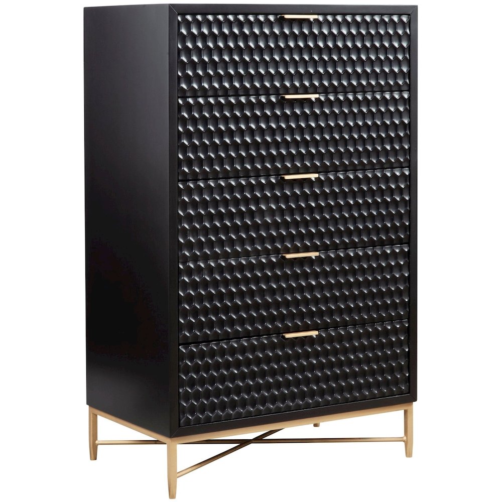 Contemporary Black Pearl Chest, Black. Picture 2