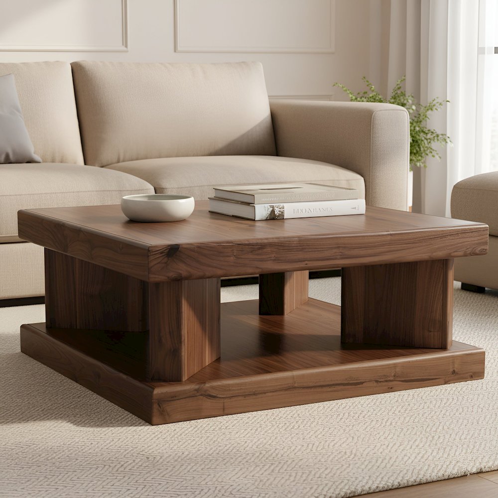 Rustic Modern Sequoia Coffee Table, Walnut. Picture 4