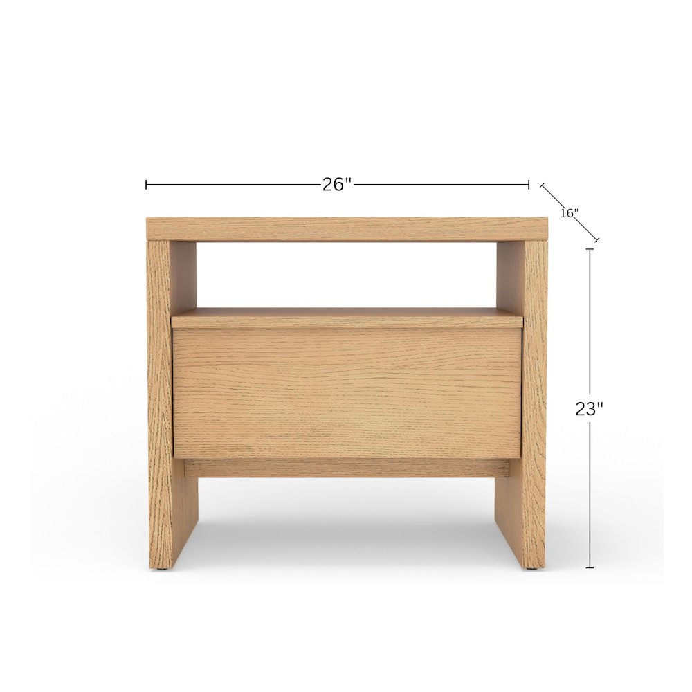 Contemporary Flo Nightstand, Natural. Picture 1