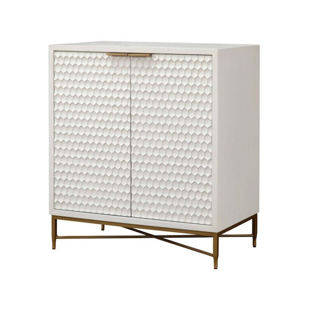 Contemporary White Pearl Bar Cabinet, White. Picture 4