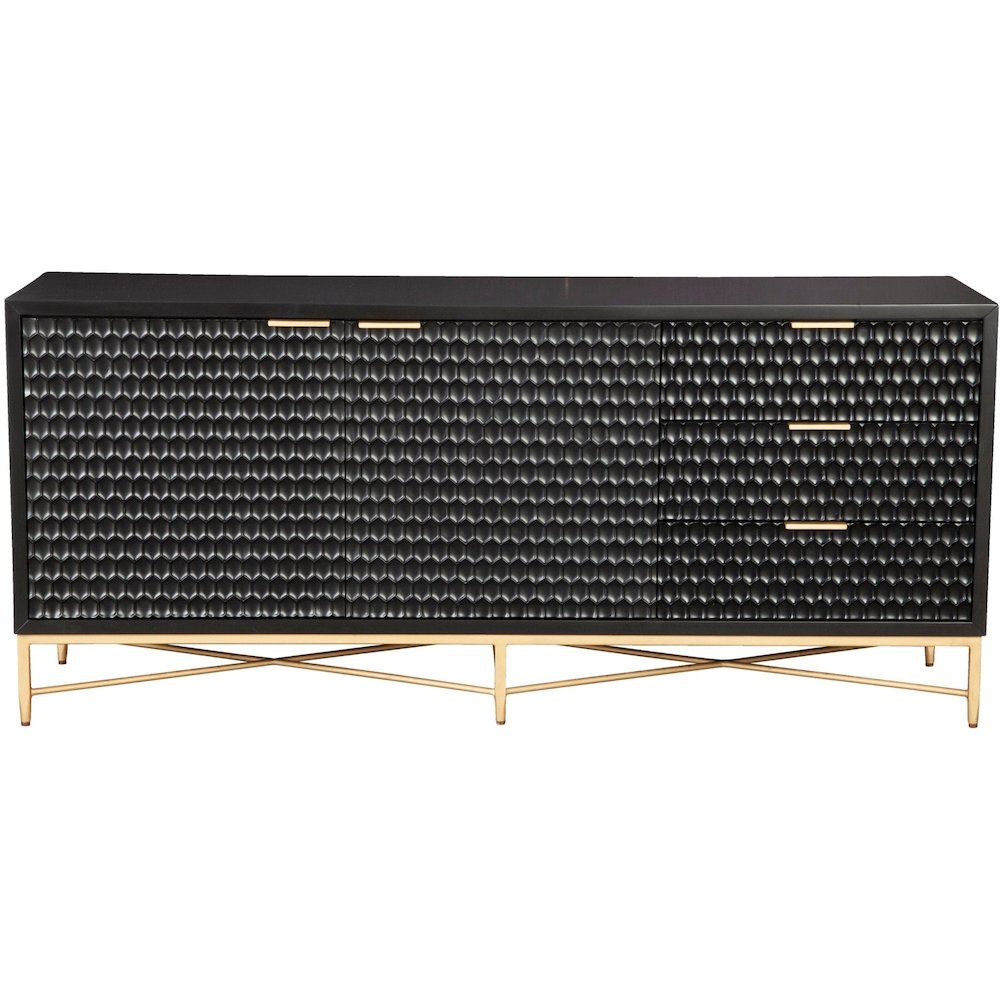 Contemporary Black Pearl TV Console, Black. Picture 1