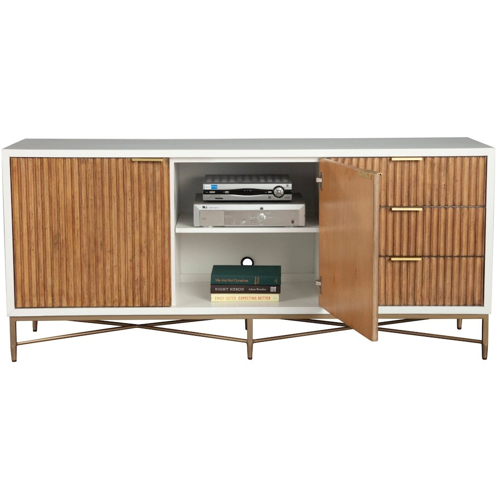 Contemporary Larsen TV Console, White. Picture 6
