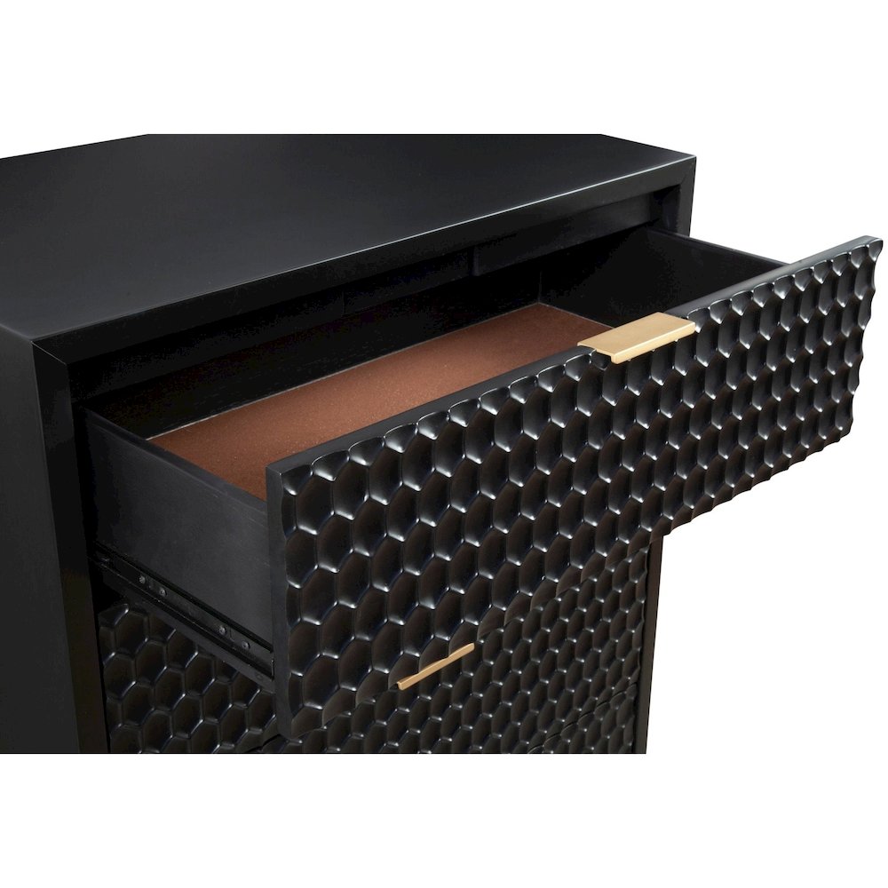 Contemporary Black Pearl Chest, Black. Picture 3