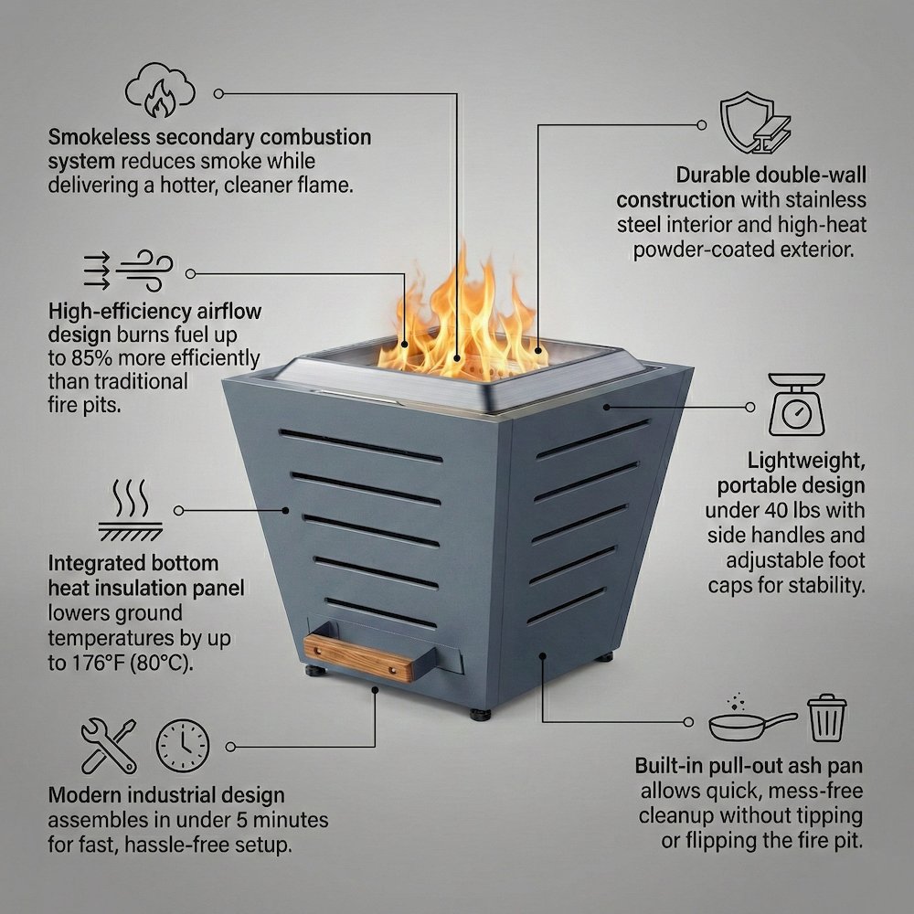 Terra 20" Smokeless Fire Pit. Picture 4