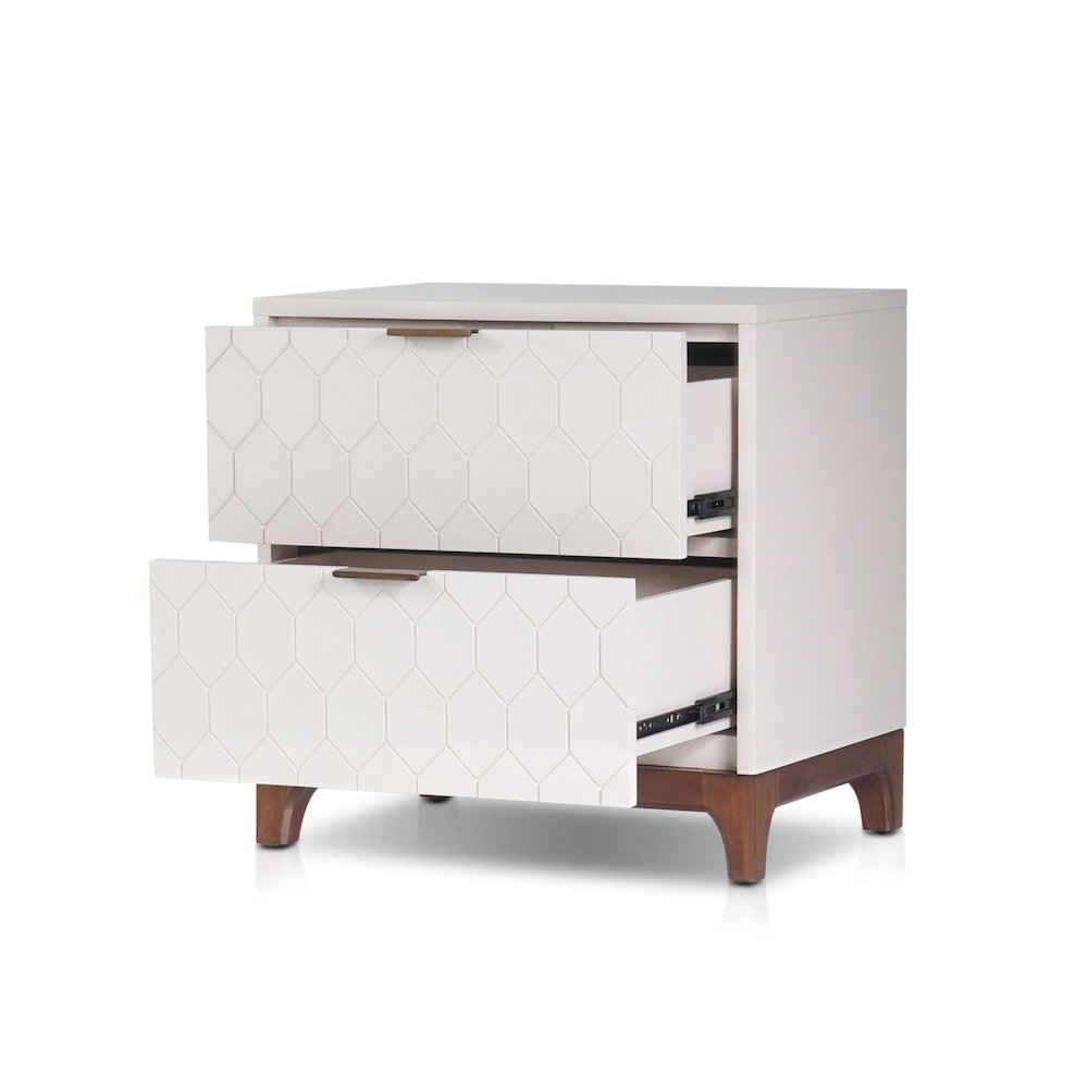 Transitional Kara Nightstand, Ivory. Picture 4