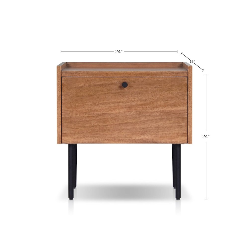 Modern Kyra Nightstand, Chestnut. Picture 6