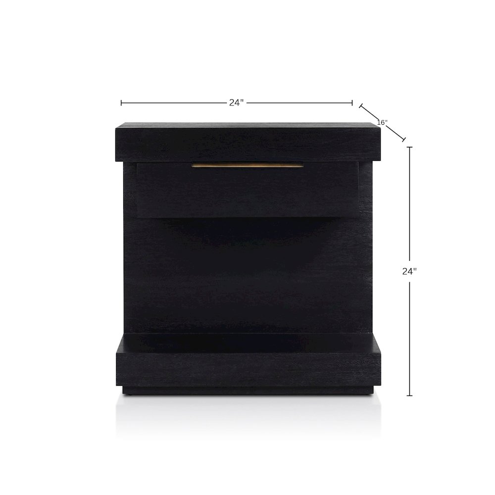 Contemporary Xavier Nightstand, Black. Picture 6