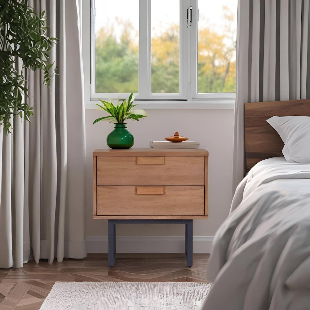 Industrial Allison Nightstand, Chestnut. Picture 2