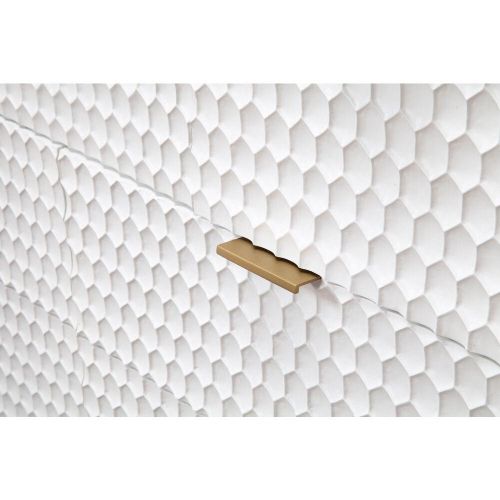 Contemporary White Pearl Dresser, White. Picture 6