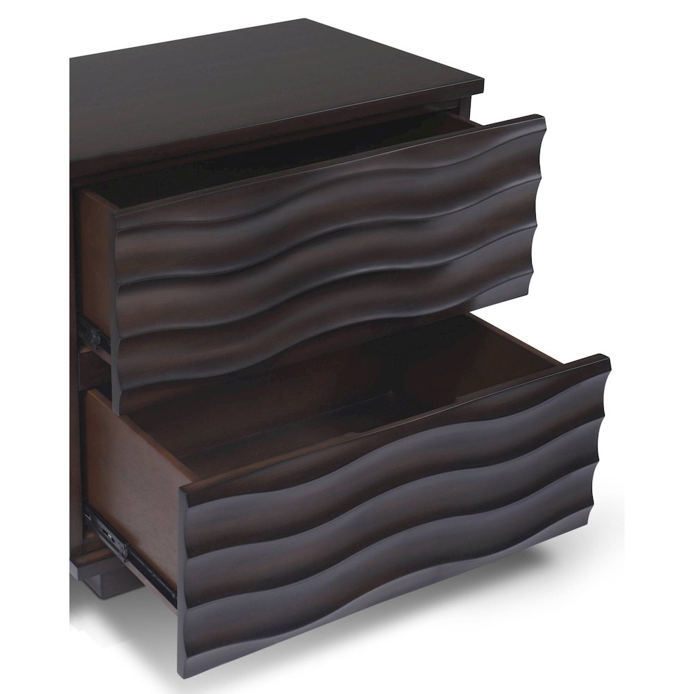Contemporary Ruby Nightstand, Antique Brown. Picture 5