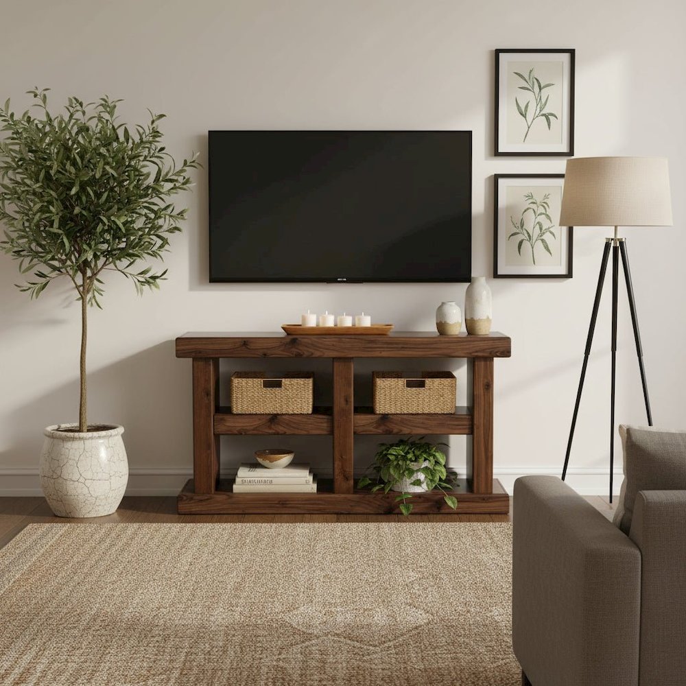 Rustic Modern Sequoia 60" Console Table, Walnut. Picture 2