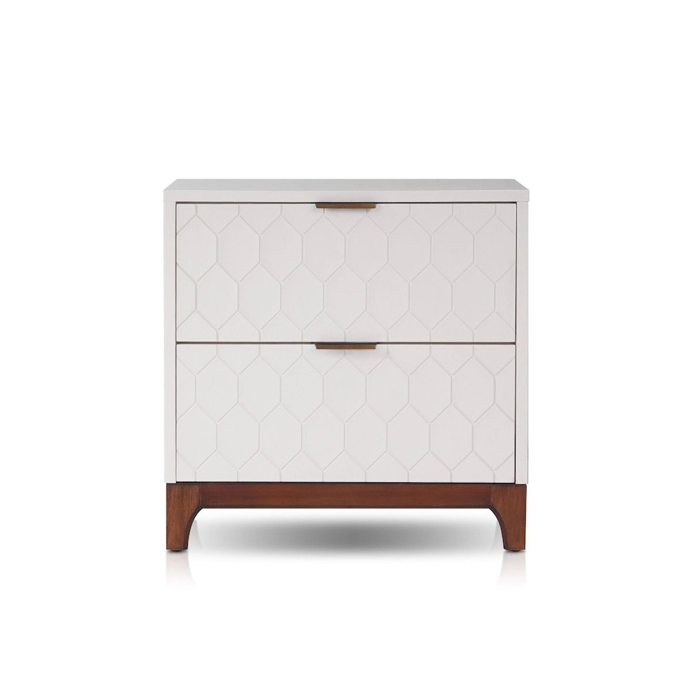 Transitional Kara Nightstand, Ivory. Picture 1