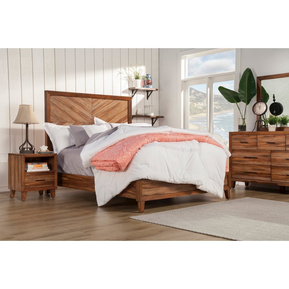 Modern Trinidad Queen Bed, Brown. Picture 2