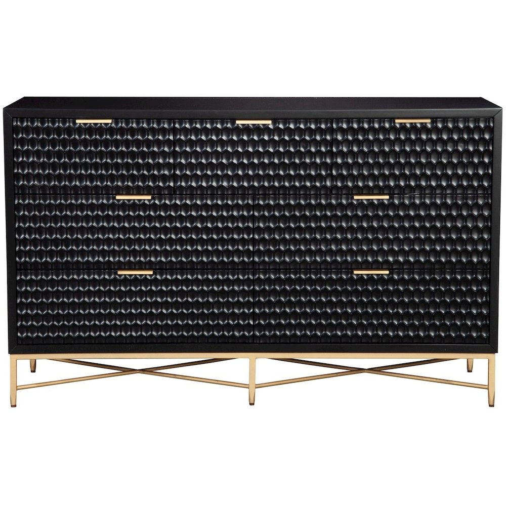 Contemporary Black Pearl Dresser, Black. Picture 1