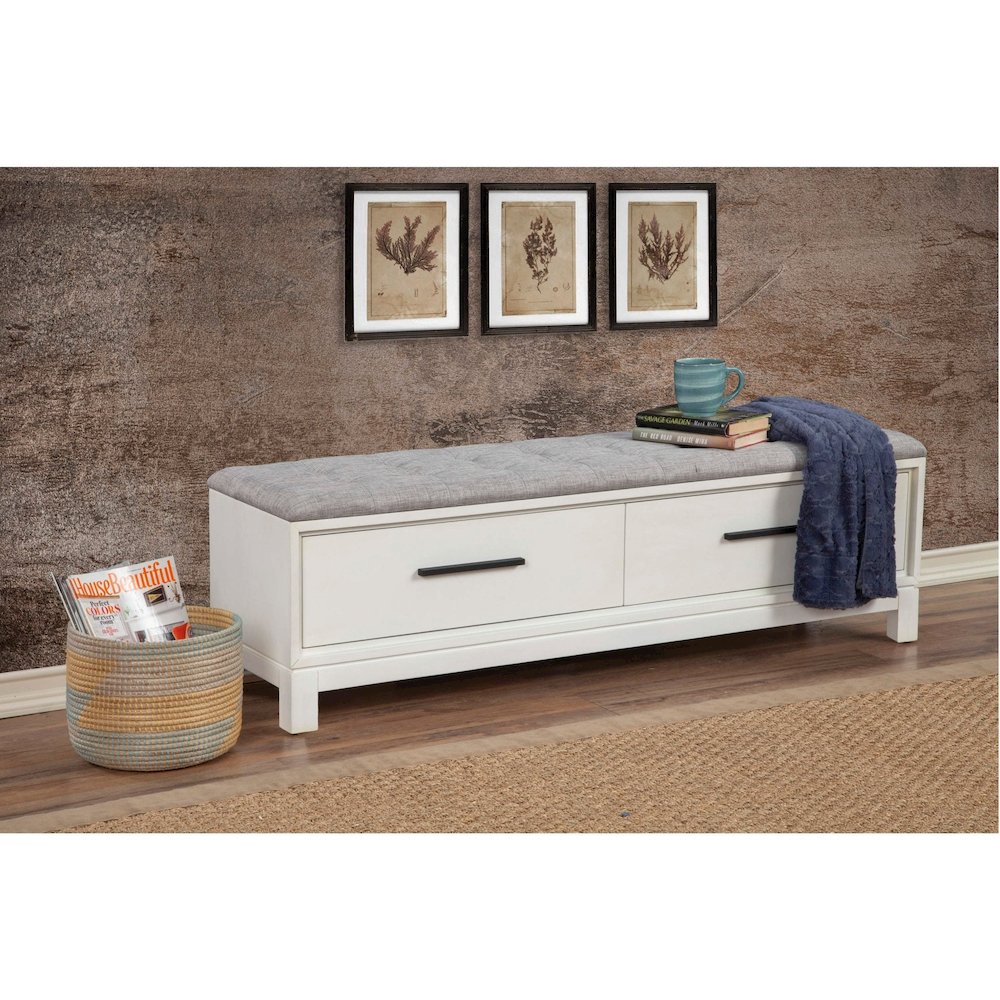 Modern Contemporary Nova Bench, Chalk White. Picture 2