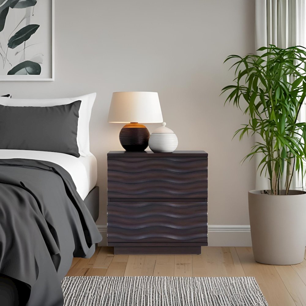 Contemporary Ruby Nightstand, Antique Brown. Picture 2