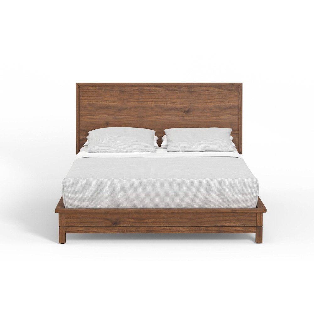 Modern Contemporary Nova Queen Platform Bed, Honey Maple. Picture 3