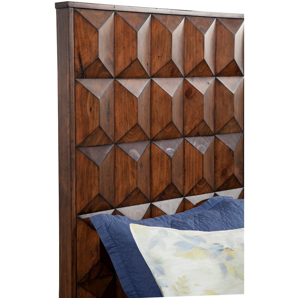 Transitional Trig Queen Headboard, Mahogany. Picture 2