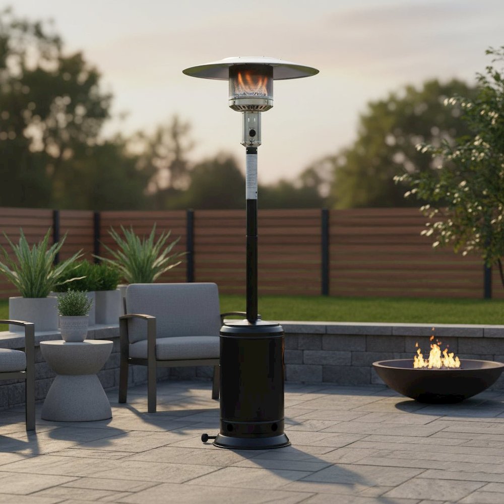 Solara Standing Patio Heater, Hammered Black. Picture 10