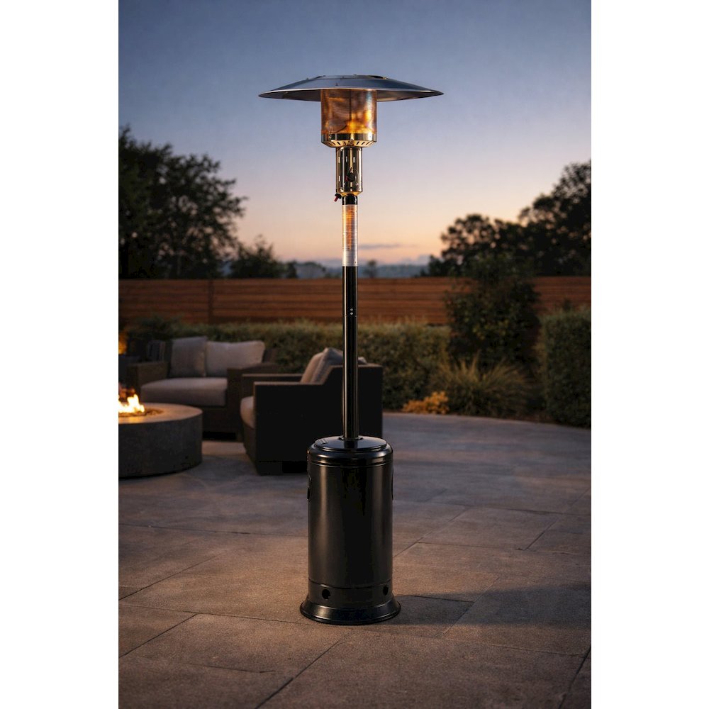 Solara Standing Patio Heater, Hammered Black. Picture 9
