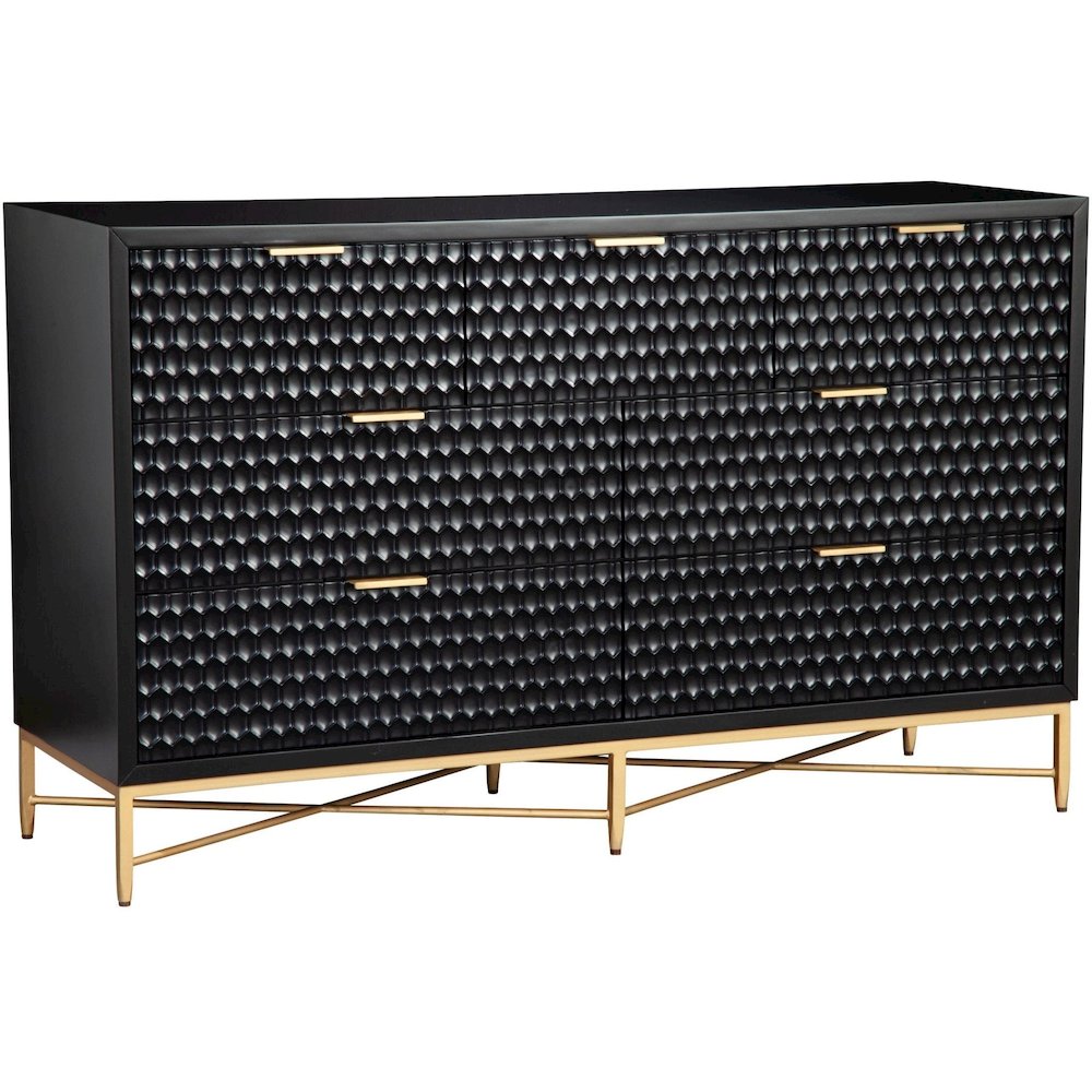 Contemporary Black Pearl Dresser, Black. Picture 2