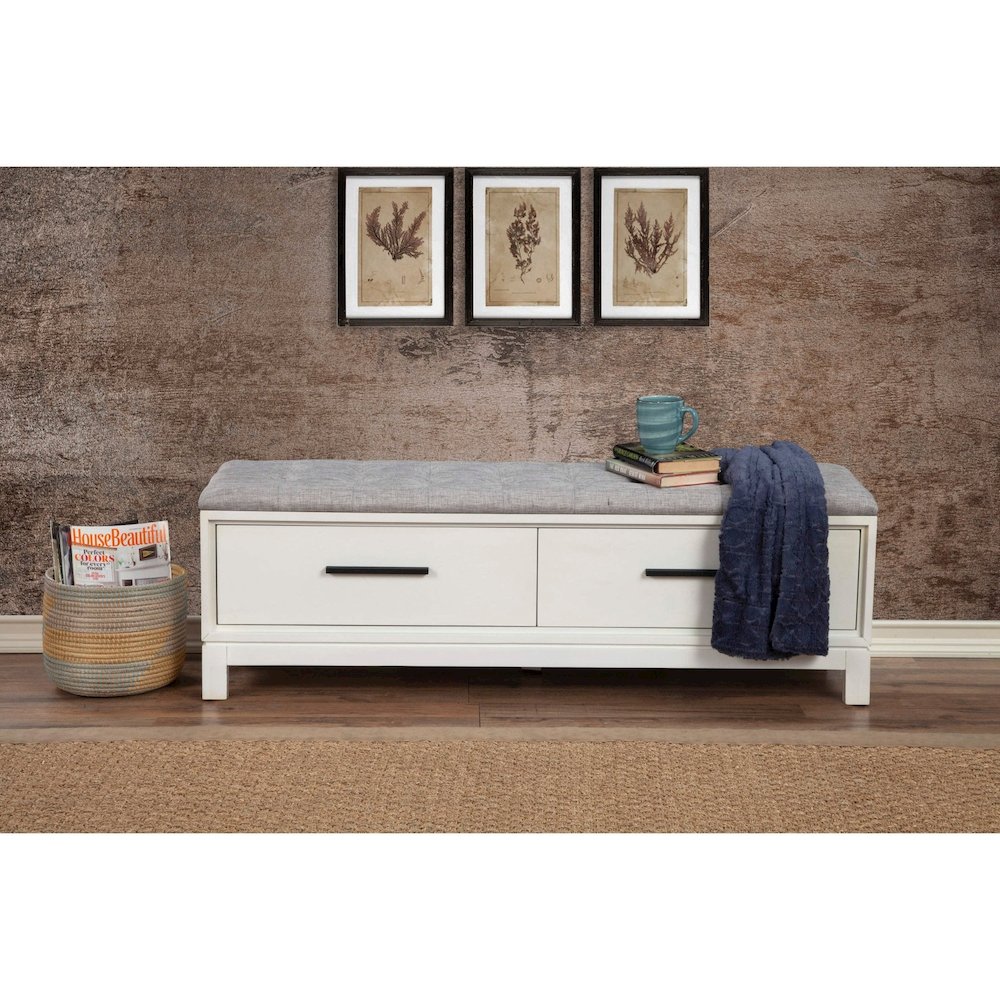 Modern Contemporary Nova Bench, Chalk White. Picture 8