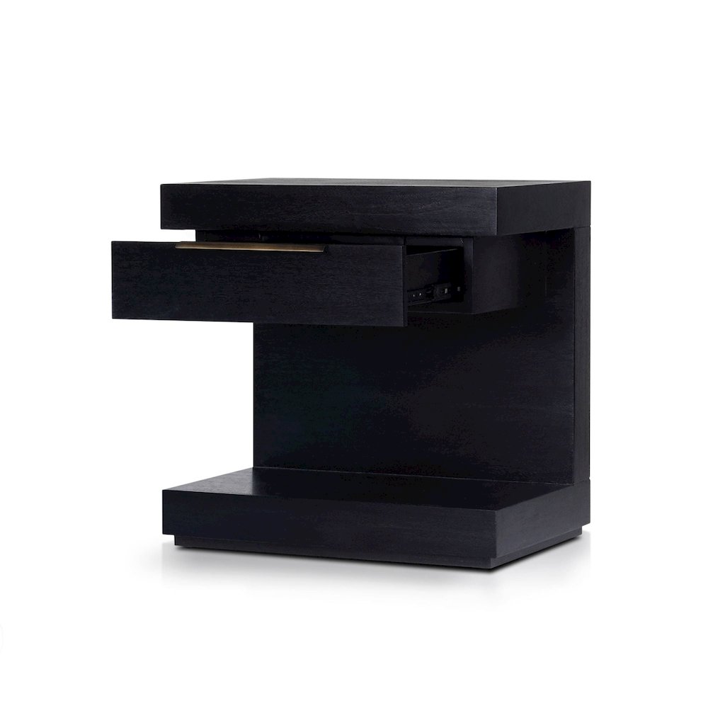 Contemporary Xavier Nightstand, Black. Picture 4