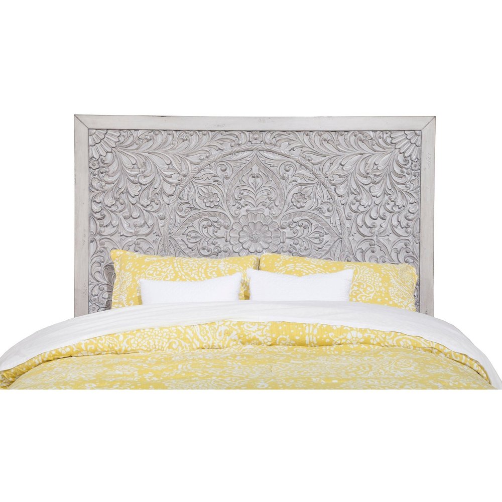 Traditional Aria Queen Panel Bed, Gray. Picture 6