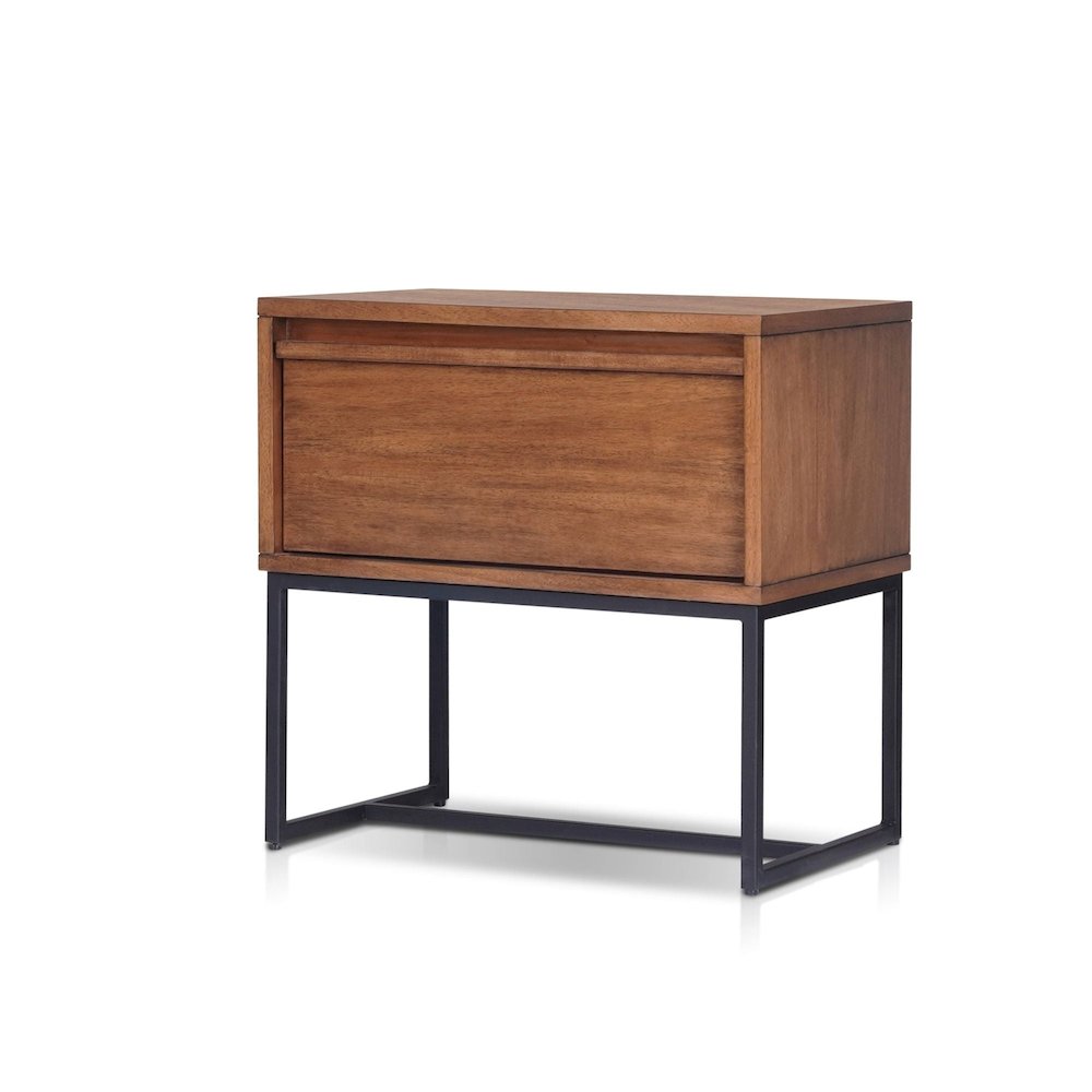 Industrial Levi Nightstand, Teak Brown. Picture 3