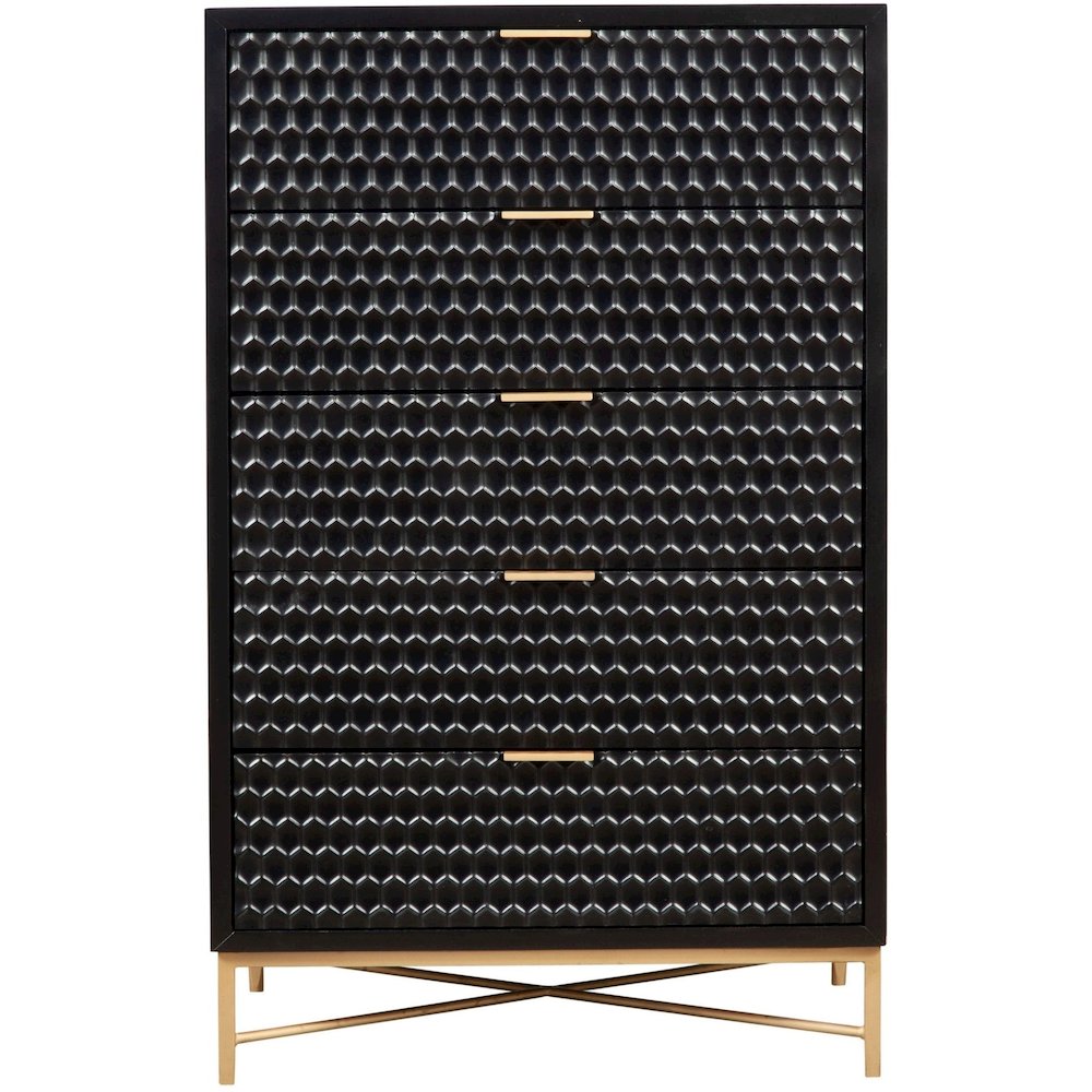 Contemporary Black Pearl Chest, Black. Picture 1